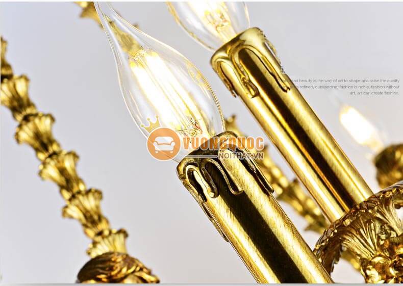 Đèn chùm đồng nến phong cách châu âu abr150-7